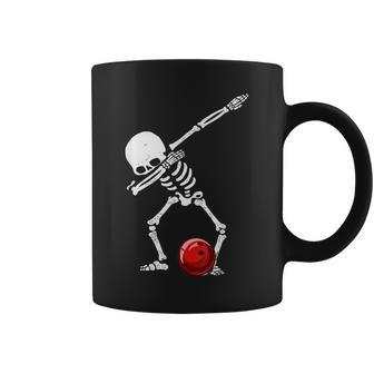 Dabbing Bowling Skeleton Bowler Coffee Mug | Mazezy