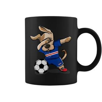 Dabbing Dog Cape Verde Soccer Fans Jersey Pride Football Coffee Mug | Mazezy