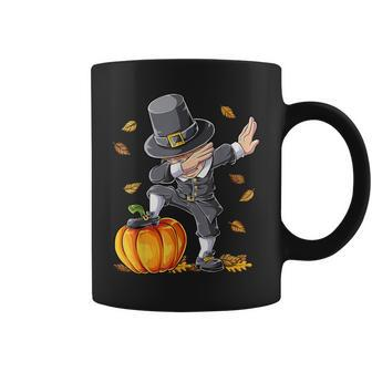 Dabbing Pilgrim Boy Pumpkin Thanksgiving Day Dab Coffee Mug | Mazezy DE