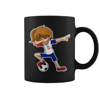 Dabbing Soccer Girl Croatia Croatian Flag Jersey Coffee Mug | Mazezy DE
