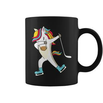 Dabbing Unicorn Hockey Stick Ice Skating Boys Girls Coffee Mug | Mazezy CA