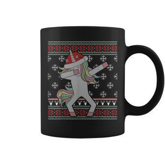 Dabbing Unicorn Ugly Christmas Sweater Dab Trend Coffee Mug - Monsterry