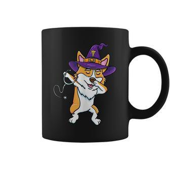 Dabbing Witch Corgi Nurse Halloween Coffee Mug | Mazezy