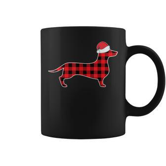 Dachshund Christmas Decorations Red Plaid Buffalo Family Coffee Mug - Thegiftio UK
