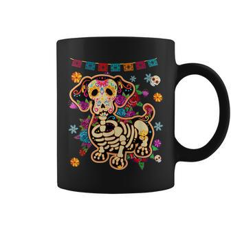 Dachshund Dia De Los Muertos Day Of Dead Dog Sugar Skull Coffee Mug - Monsterry