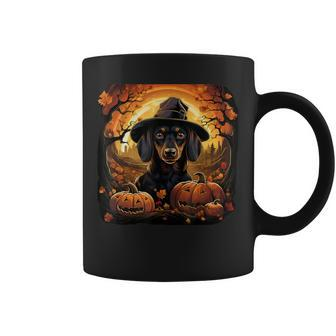 Dachshund Witch And Pumpkin Halloween Costume Dog Love Coffee Mug