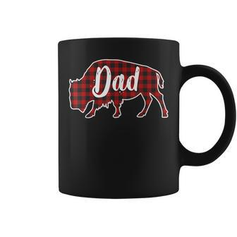 Dad Bison Buffalo Red Plaid Christmas Pajama Family Gift Coffee Mug | Mazezy