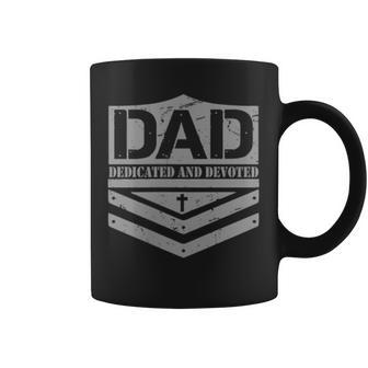 Dad Dedicated And Devoted Happy Fathers Day For Coffee Mug | Mazezy