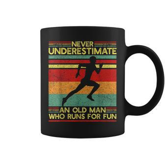 Dad Love Never Underestimate An Old Man Who Runs For Fun Coffee Mug - Seseable