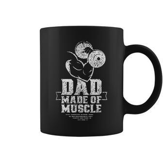 Dad Made Of Muscle Gym Weightlifting Workout Training Coffee Mug | Mazezy