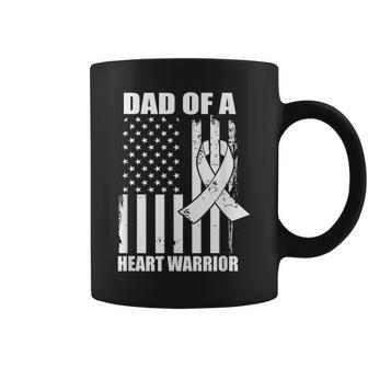 Dad Of A Heart Warrior Heart Disease Awareness Coffee Mug - Seseable
