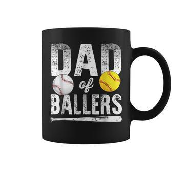 Dad Of Ballers Baseball Softball Fathers Day Coffee Mug | Mazezy