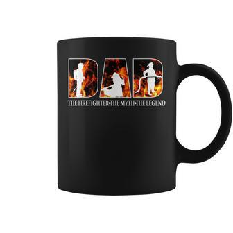 Dad The Firefighter Myth Legend Gift For Fathers Day Gift For Mens Coffee Mug | Mazezy