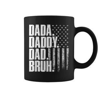 Dada Daddy Dad Bruh American Flag Fathers Day Funny Coffee Mug | Mazezy