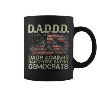 Daddd Gun Dads Against Daughters Dating Democrats Usa Flag Gift For Mens Coffee Mug | Mazezy