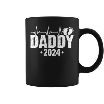 Daddy 2024 Heartbeat Daddy To Be New Dad First Time Daddy Coffee Mug - Seseable