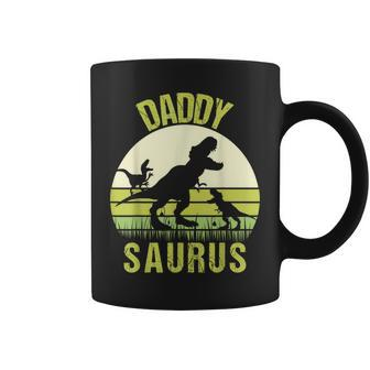 Daddy Dinosaur Daddysaurus 2 Two Kids Fathers Day Coffee Mug | Mazezy