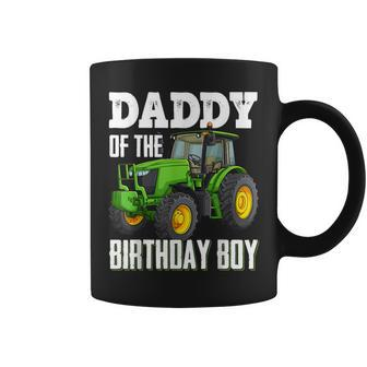 Daddy Of The Birthday Boy Family Tractors Farm Trucks Bday Coffee Mug - Seseable