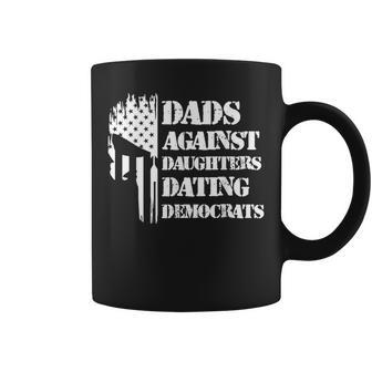 Dads Against Daughters Dating Democrats - Patriotic Skull  Coffee Mug