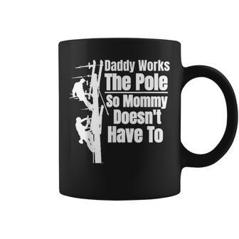 Dads Funny Electrical Lineman Gear | Husband & Lineman Wife Coffee Mug - Thegiftio UK