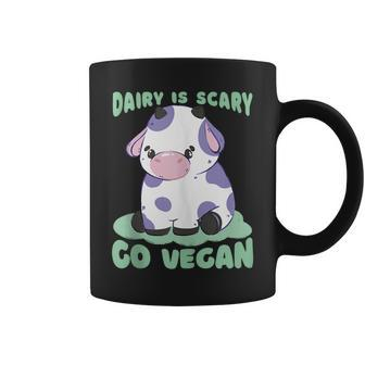 Dairy Is Scary Go Vegan Cow Lovers Hilarious Vegan Parody Coffee Mug | Mazezy