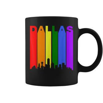 Dallas Texas Downtown Rainbow Skyline Lgbt Gay Pride Coffee Mug | Mazezy