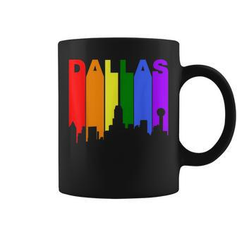 Dallas Texas Lgbtq Gay Pride Rainbow Skyline Coffee Mug | Mazezy