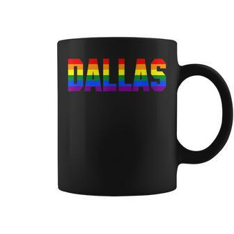 Dallas Texas Tx Lgbt Gay Pride Rainbow Flag Coffee Mug | Mazezy