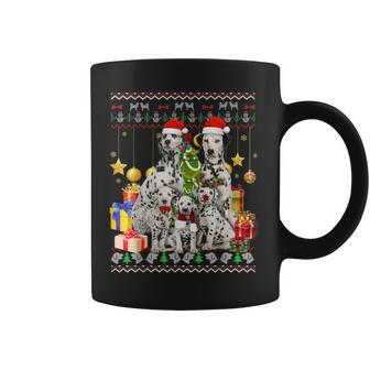 Dalmatian Ugly Christmas Sweater Santa Hat Coffee Mug - Monsterry