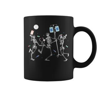 Dancing Skeleton Nurse Crew Halloween 2023 Coffee Mug - Thegiftio UK