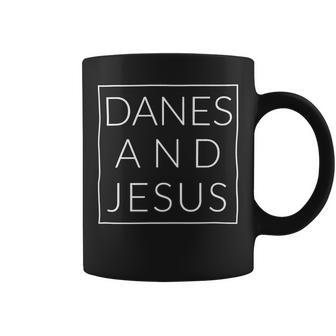 Danes And Jesus Christian Great Dane Dog Minimal Novelty Coffee Mug - Monsterry