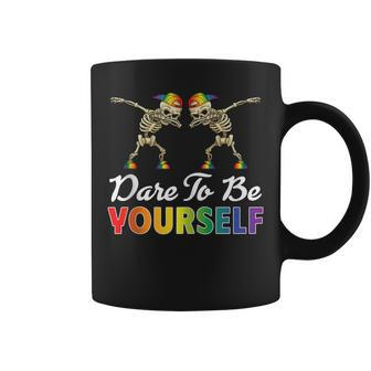 Dare To Be Yourself Cute Lgbt Gay Pride Coffee Mug | Mazezy