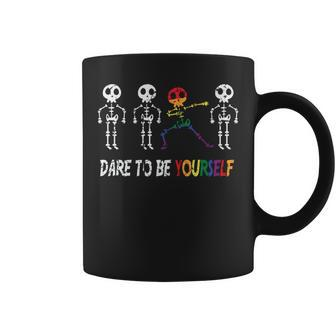 Dare To Be Yourself | Cute Lgbt Pride Vintage Coffee Mug | Mazezy
