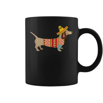 Daschund Cinco De Mayo Happy Doxie In Sombrero Cinco De Mayo Funny Gifts Coffee Mug | Mazezy