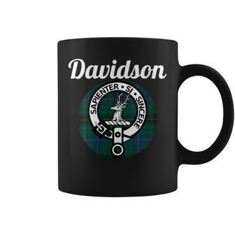 Davidson Clan Scottish Name Coat Of Arms Tartan Gift For Womens Coffee Mug | Mazezy