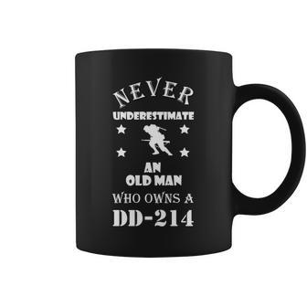 Dd214 Us Army Alumni Never Underestimate An Old Man Who On Old Man Funny Gifts Coffee Mug | Mazezy