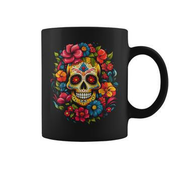 De Los Muertos Day Of The Dead Sugar Skull Halloween Coffee Mug - Thegiftio UK