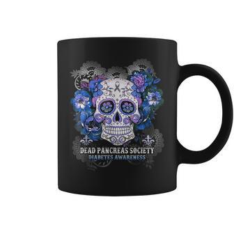 Dead Pancreas Society Sugar Skull Diabetes Awareness Month Coffee Mug | Mazezy