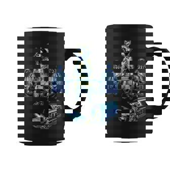 Deadlifting Raccoon Weightlifting Bodybuilding Fitness Gym Coffee Mug - Monsterry