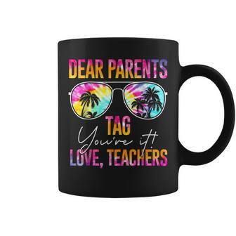 Dear Parents Tag Youre It Love Teachers Tie Dye Funny Gifts Coffee Mug - Thegiftio UK