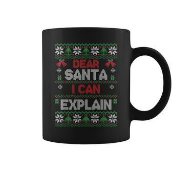 Dear Santa I Can Explain Ugly Christmas Sweater Coffee Mug - Monsterry AU