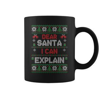 Dear Santa I Can Explain Ugly Christmas Sweater Coffee Mug - Monsterry