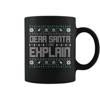 Dear Santa I Can Explain Ugly Christmas Sweater Coffee Mug - Monsterry CA