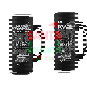 Dear Santa He Is The Naughty One Matching Couples Christmas Coffee Mug - Monsterry