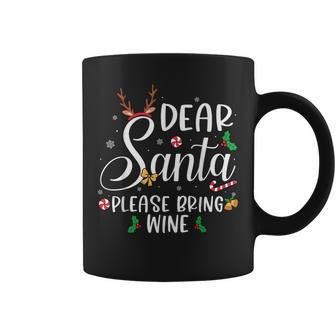Dear Santa Please Bring Wine Christmas Family Matching Pj Coffee Mug | Mazezy DE