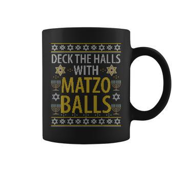 Deck The Halls Matzo Balls Hanukkah Channukah Coffee Mug - Thegiftio UK