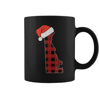 Delaware Plaid Christmas Santa Hat Holiday Matching Coffee Mug | Mazezy DE
