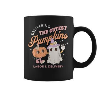 Delivering The Cutest Pumpkins Labor & Delivery Halloween Coffee Mug - Monsterry DE