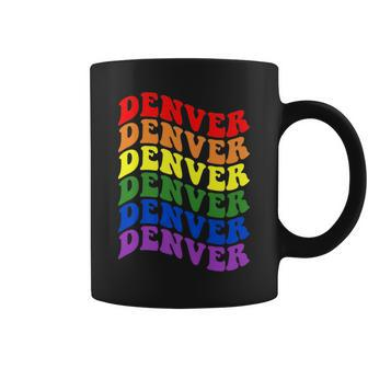 Denver Gay Pride Rainbow Lgbtq Groovy Retro Lgbt Coffee Mug | Mazezy