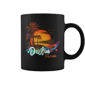 Destin Florida Beach Summer Vacation Palm Trees Sunset Men Florida Gifts & Merchandise Funny Gifts Coffee Mug | Mazezy
